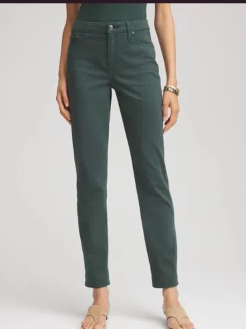 Chicos' Girlfriend Slim Ankle Jeans In Darkest Spruce. Size 3 (16 XL)